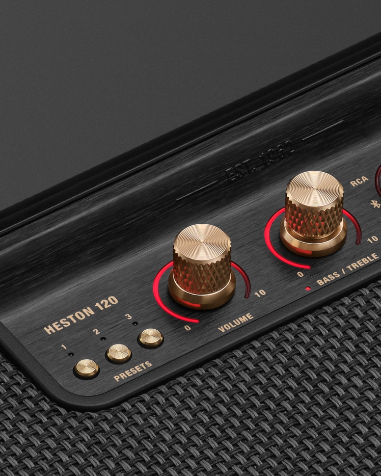 ⚠️片付けママ⚠️Marshall HESTON 120 サウンドバー Heston 120 Black soundbar featuring Dolby Atmos | Marshall.com