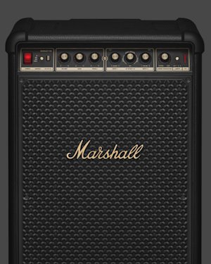 El panel de control de un altavoz Marshall Bromley 750 para fiestas.