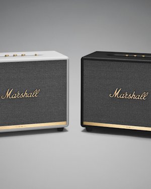 Two Marshall Woburn II Bluetooth speakers.