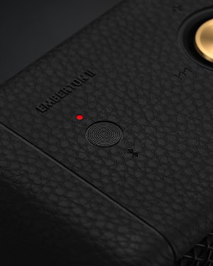 The Bluetooth button on top of the Emberton II speaker.