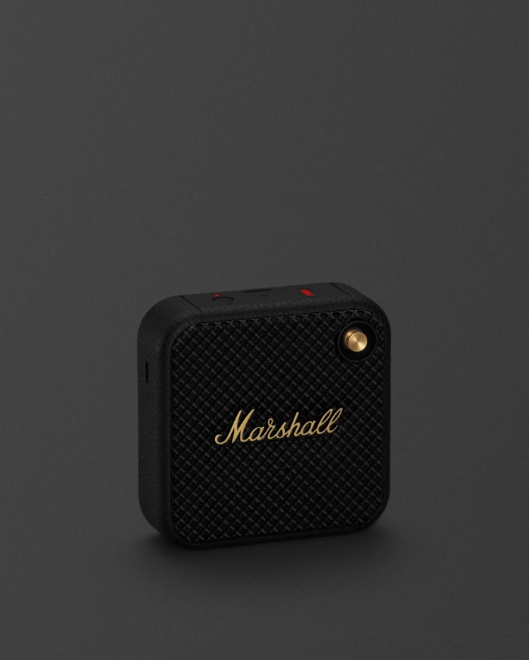 Marshall Willen black and brass speaker - black. This wireless speaker is the perfect portable companion, providing exceptional sound quality in a sleek black design.