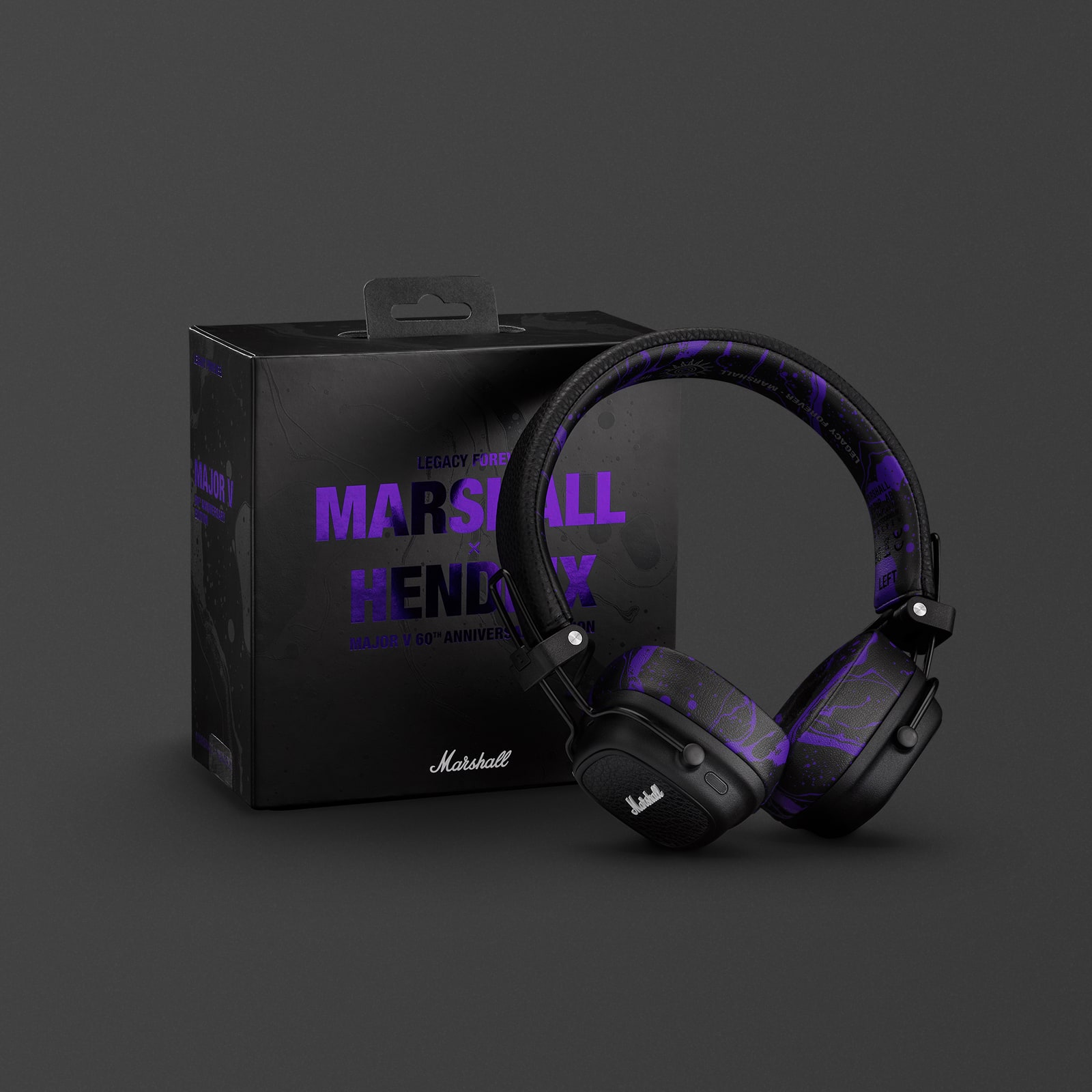 Marshall Major V Hendrix Edition Headphones, цвет: Фиолетовый / Чёрный — фото 9