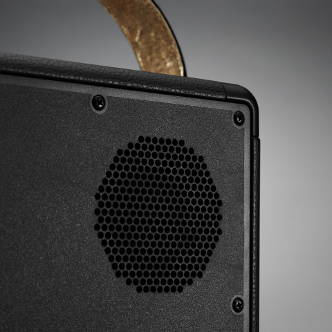 Close-up of the back of the Marshall's Tufton speaker 