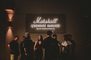 The sign on the front door of the Marshall Livehouse Bangkok.