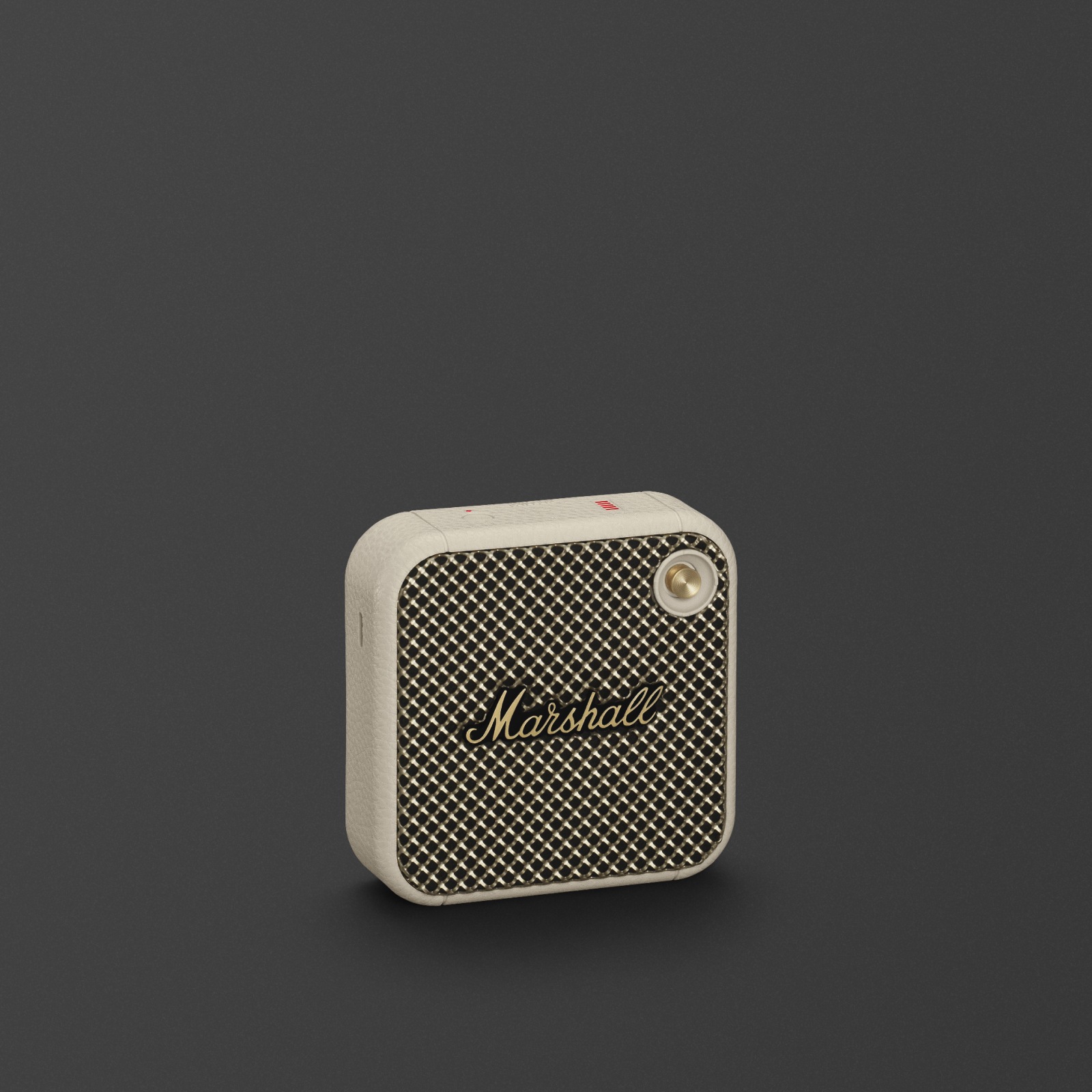 The Marshall Willen Cream is a sleek black & white wireless speaker.