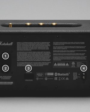 The back of an Acton II Bluetooth speaker.