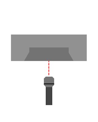 Mic placed in the middle and further away from the amplifier