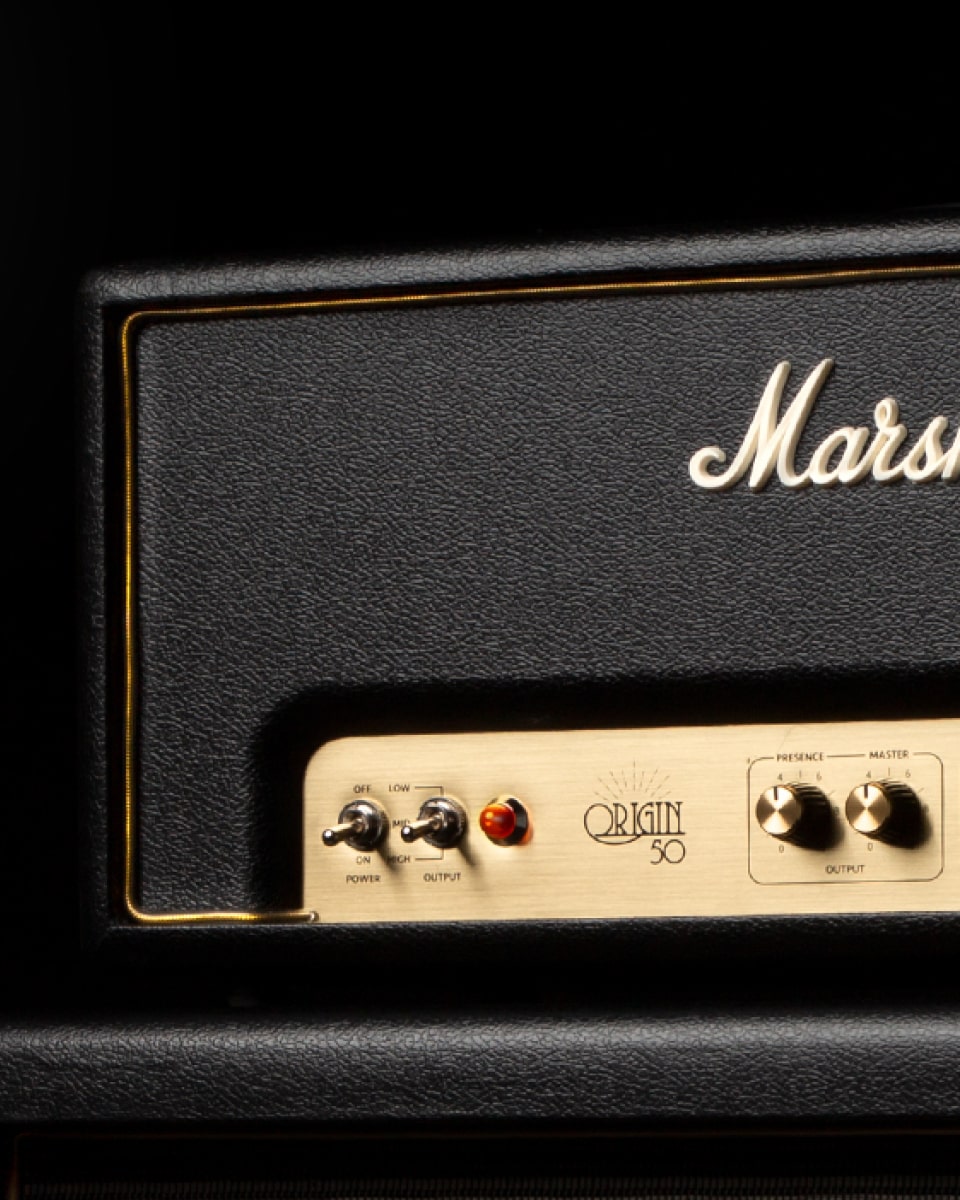Half of the 'Marshal Origin 50 head' amplifier.