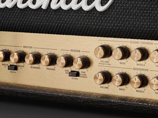 A zoomed in image of Marshalls JVM210 Head showing all the different filters.