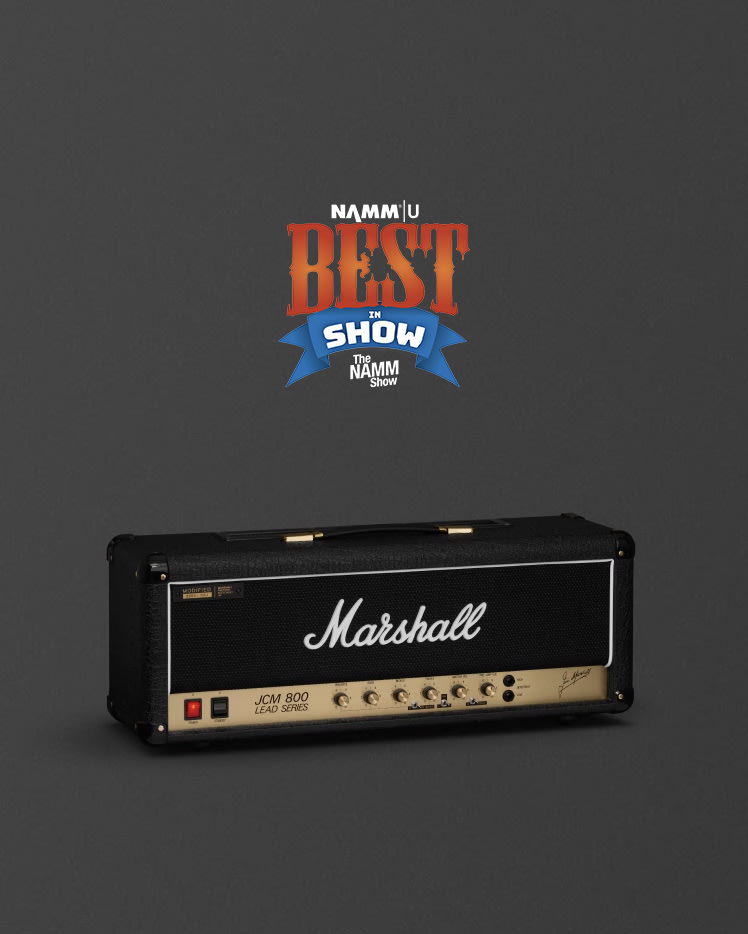 Slightly angled image of the JCM800 Modified awarded the best Amp launched at NAMM