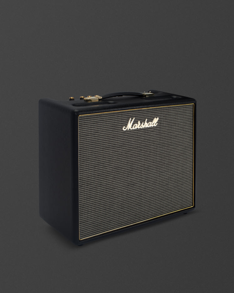 An angled image of the Marshall Origin20 Combo amp.