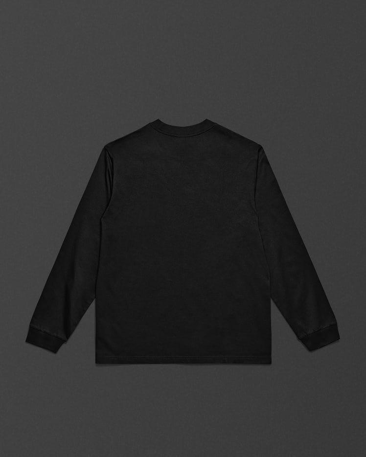 The Marshall standard issue long sleeve T-shirt in black from the back