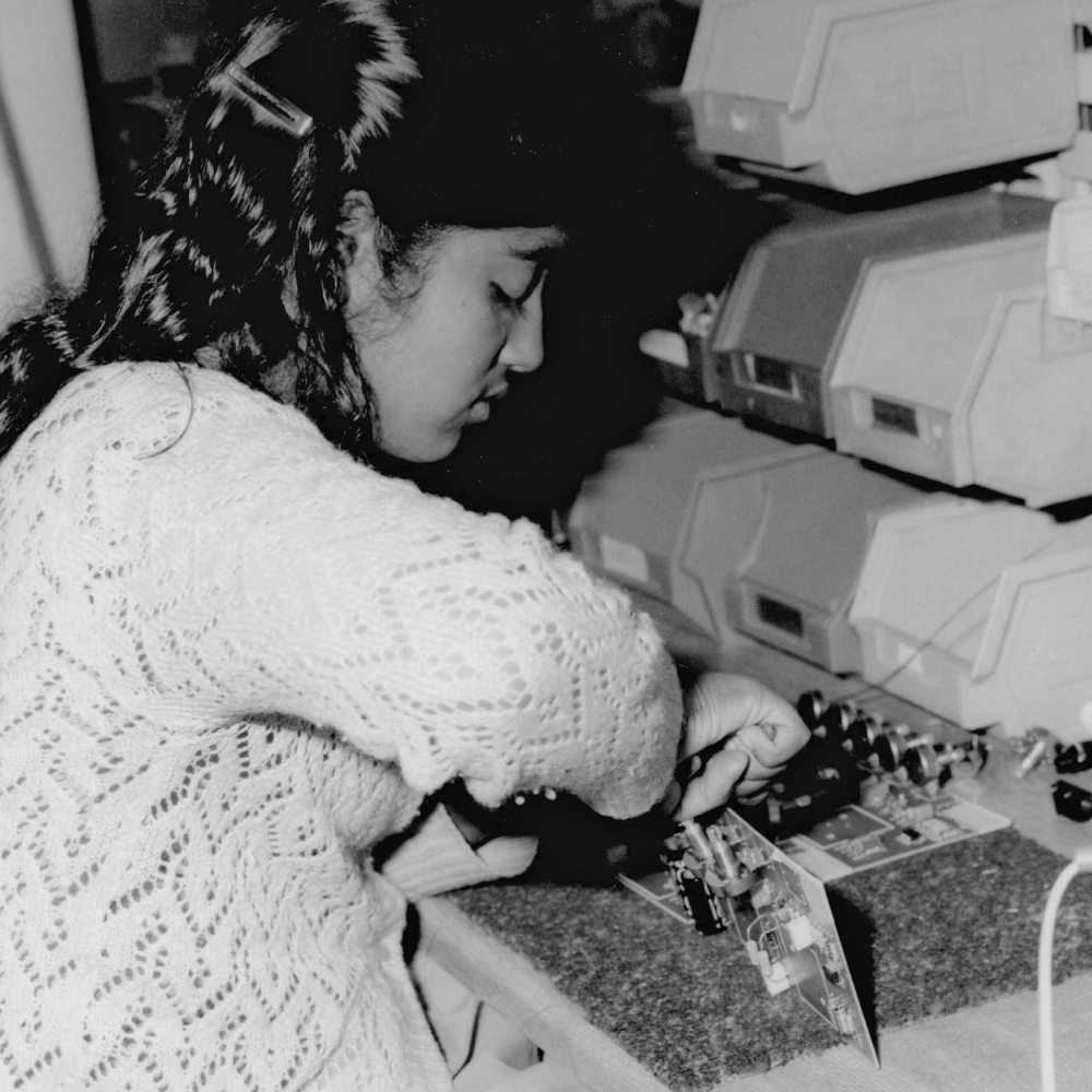 A person working on the electronics of a JCM800