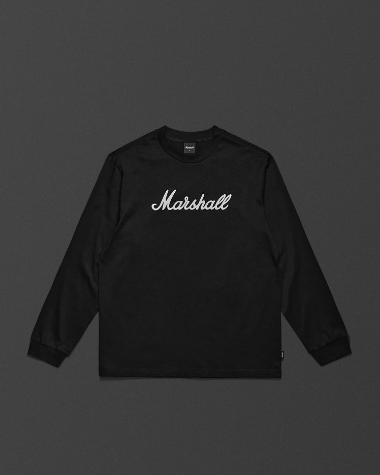 Camiseta de manga larga con el guión estándar de Marshall en negro