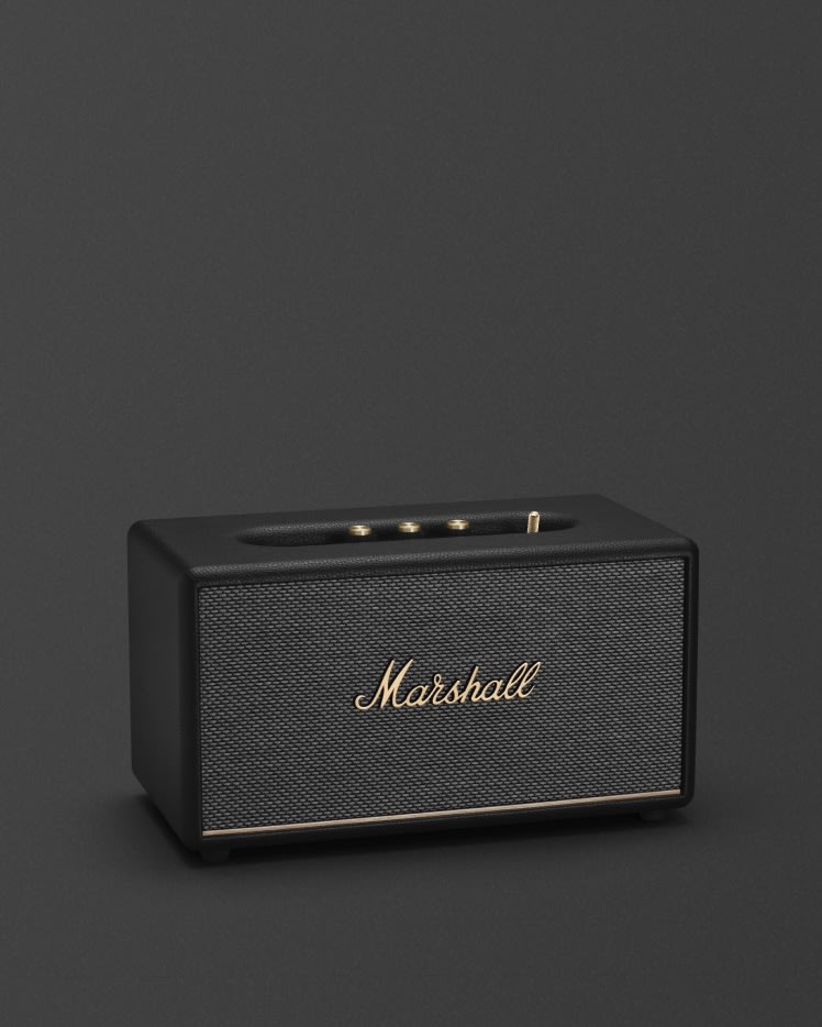 Stanmore III Black, the ultimate Marshall home speaker in black and gold.