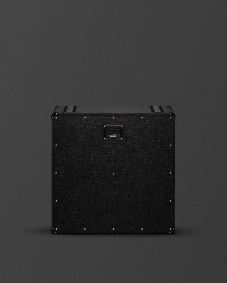 The back of Marshall's 1960A black cabinet.