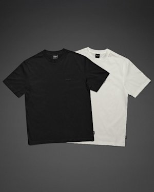 Front View of the Standard Issue T-Shirt in White and Black