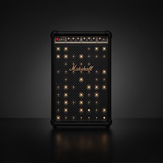 Marshall Bromley 750 party speaker in black with integrated stage lights.