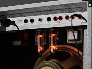 A close up of a Marshall COMBO 2525C amplifier.