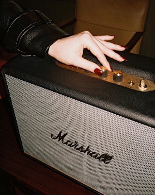 A Marshall Woburn speaker in black