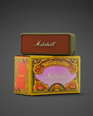 Marshall Emberton III Lunar New Year Edition 2025 displayed on top of a colorful box.