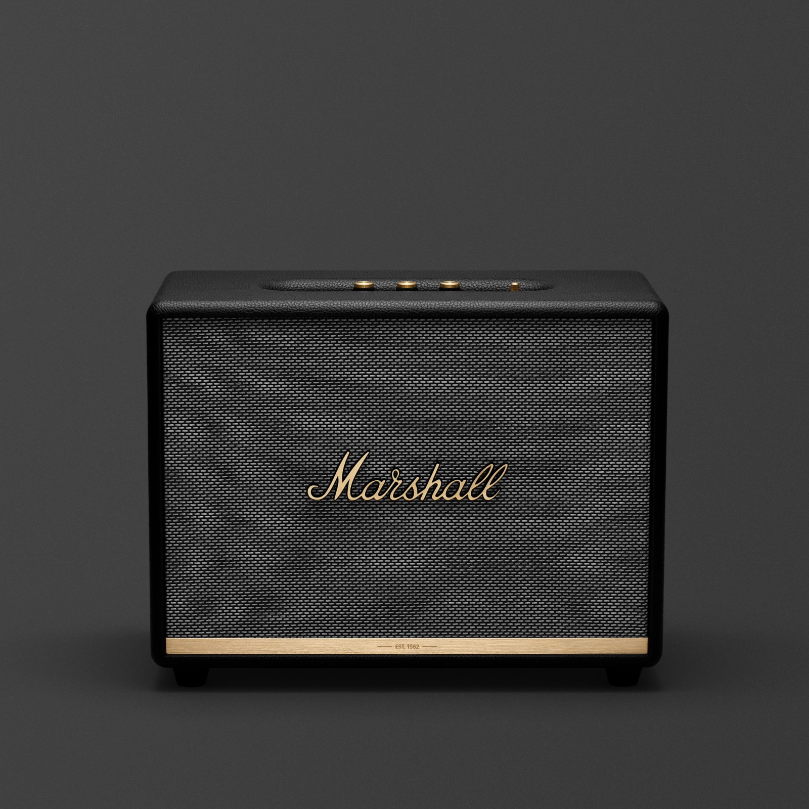 The front image of the Woburn II Black speaker.