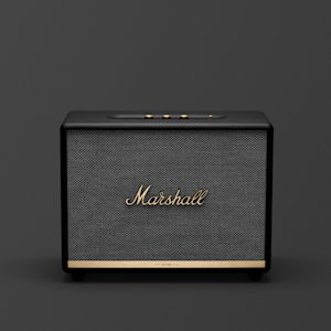 The front image of the Woburn II Black speaker.