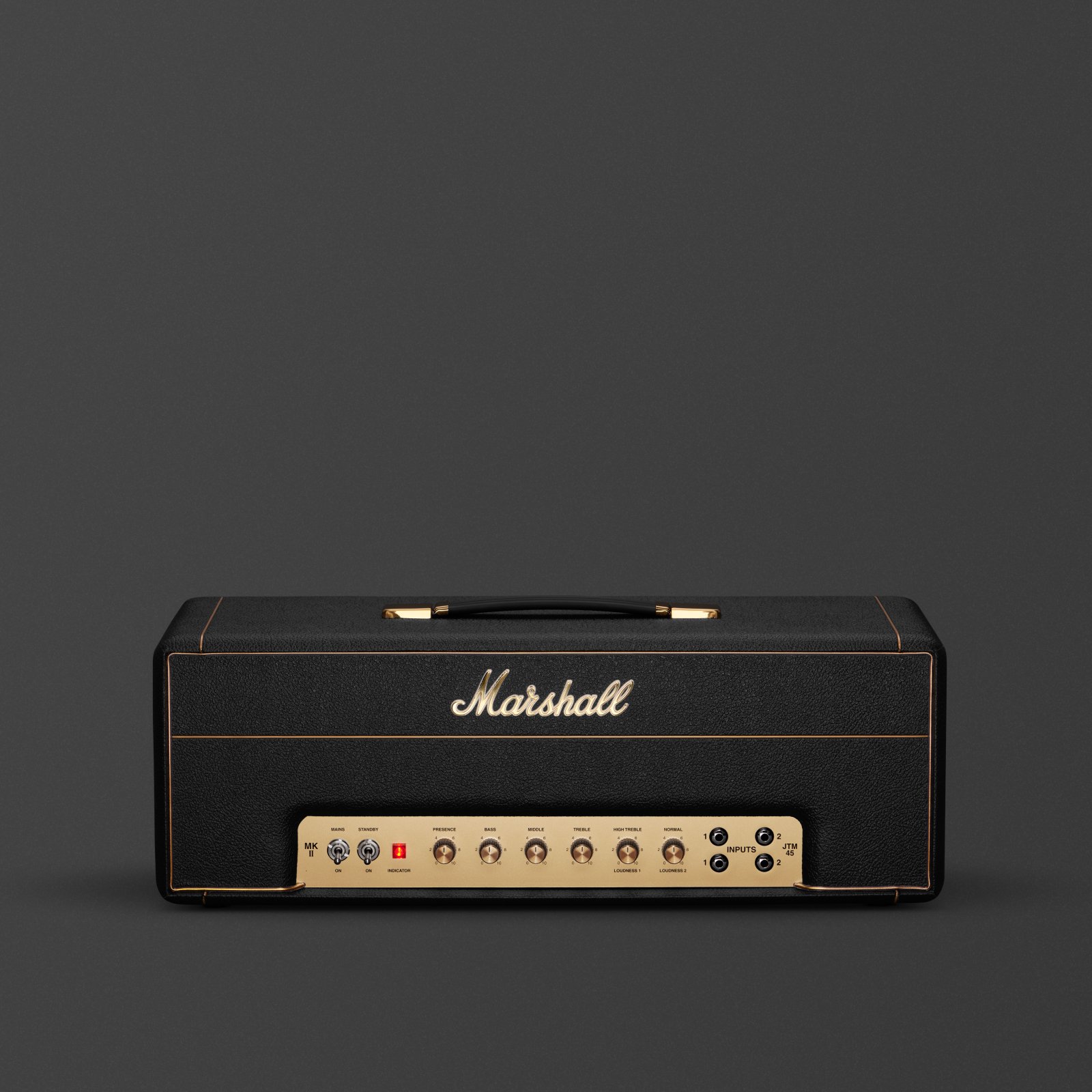 A image of Marshalls JTM45 2245 front in black and gold