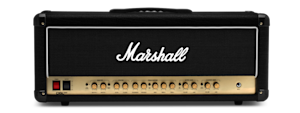 The front of Marshall’s DSL100 Head, with five speaker outputs.