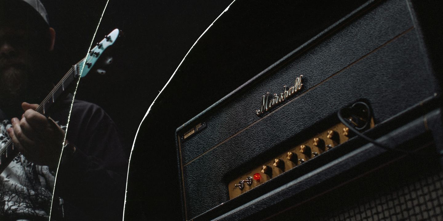 The 1959 Modified amplifier in use by a musician.