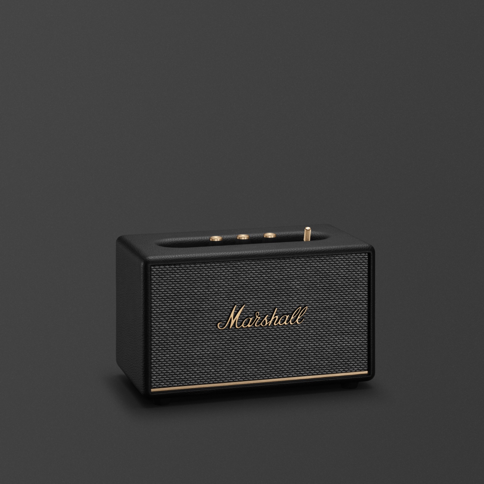 Marshall Acton III Bluetooth-Lautsprecher in Schwarz und Gold.