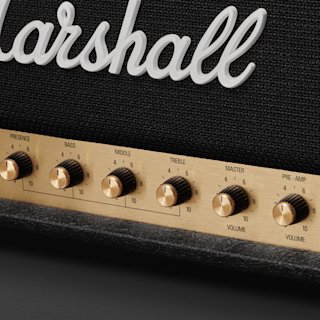 A zoomed in image of Marshalls JCM800 2203 Head