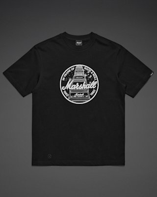 The black Marshall Heritage Reissue ‘20 Years’ T-shirt from front