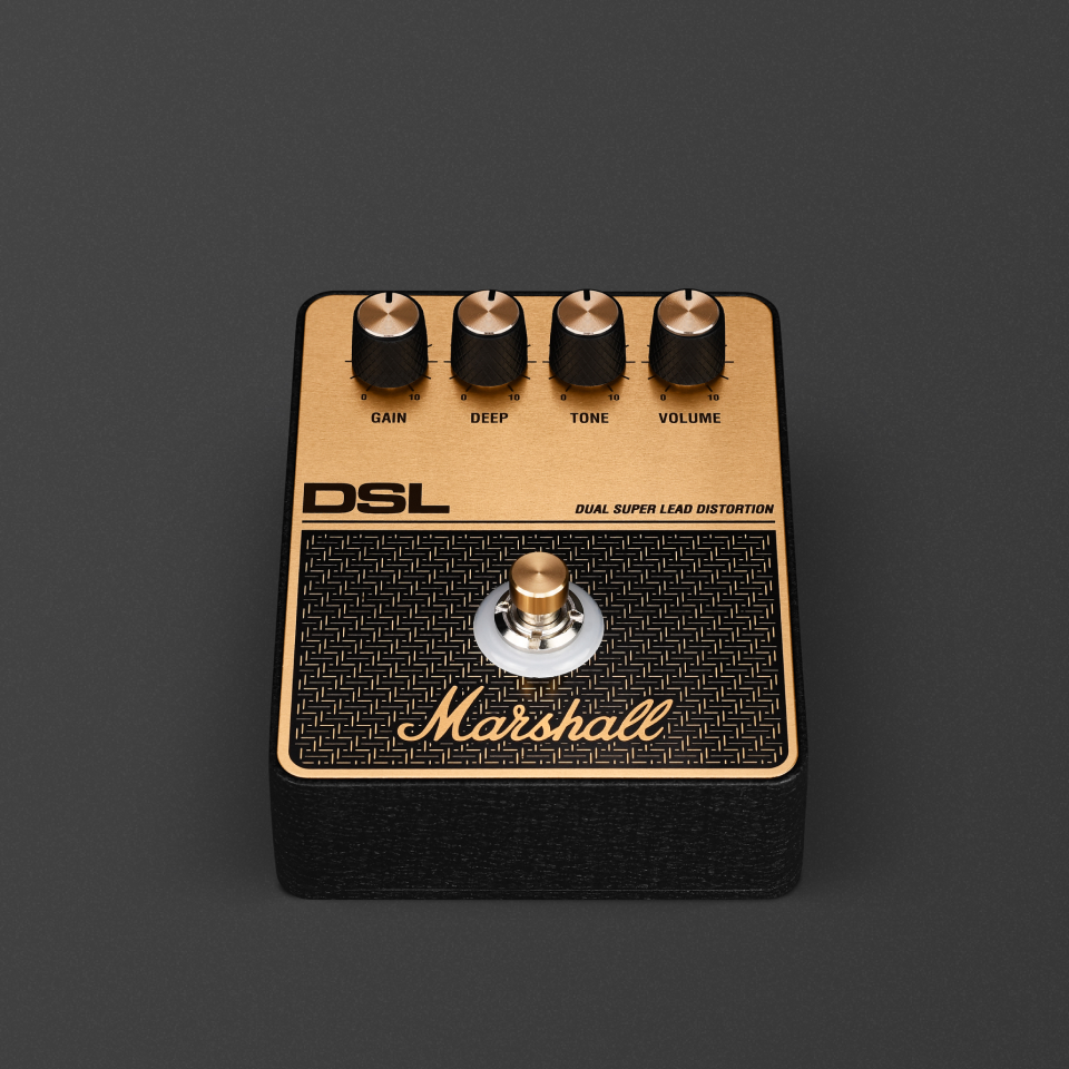 Front facing image of the Marshall DSL Overdrive pedal.