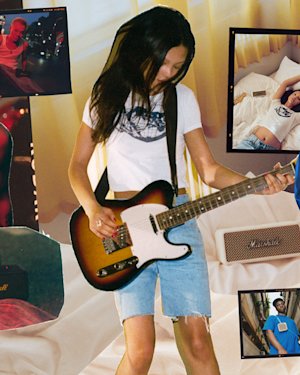 Die tragbaren Lautsprecher von Marshall in einer Collage