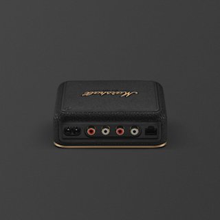 A Marshall Heddon music streaming hub seen from the back.