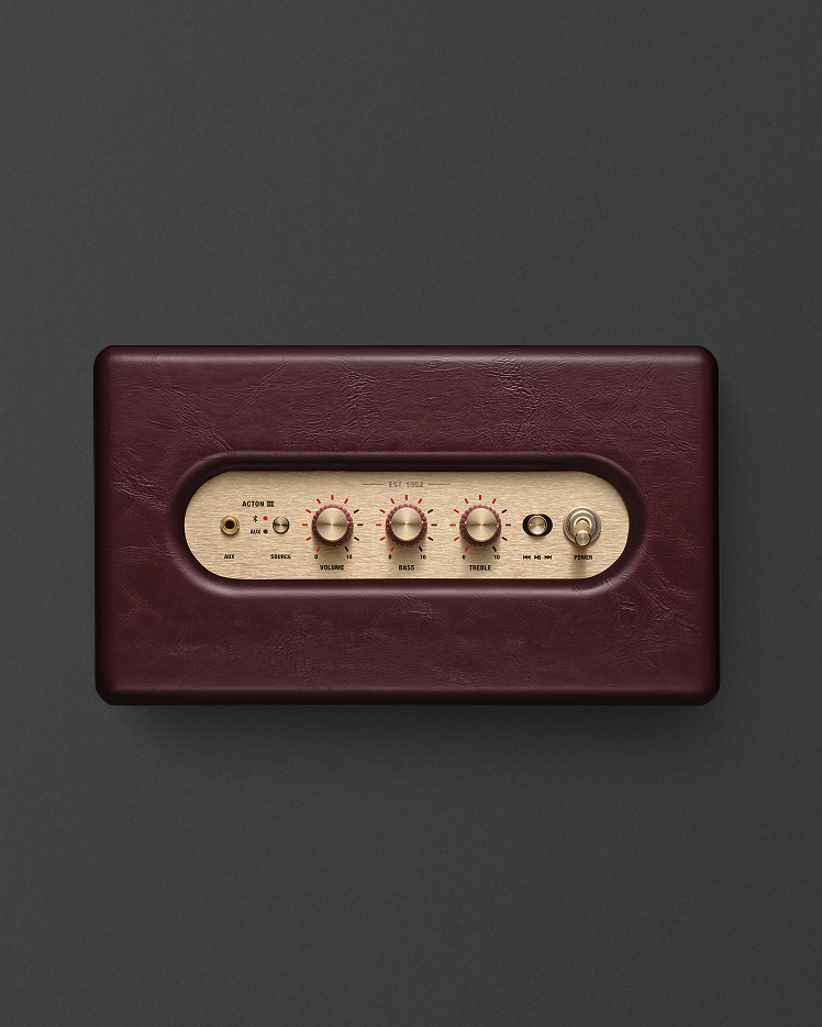 Acton III Burgundy compact Bluetooth speaker | Marshall.com