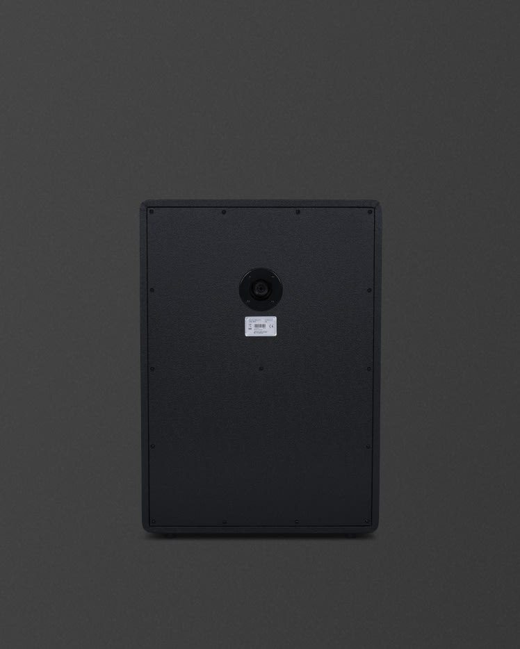 Back of Marshall's black Origin212A cabinet.