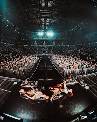 Nova Twins playing in a sold out gig