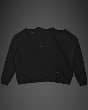 Two Black Standard Issue Sweatshirts – Front and Back Views