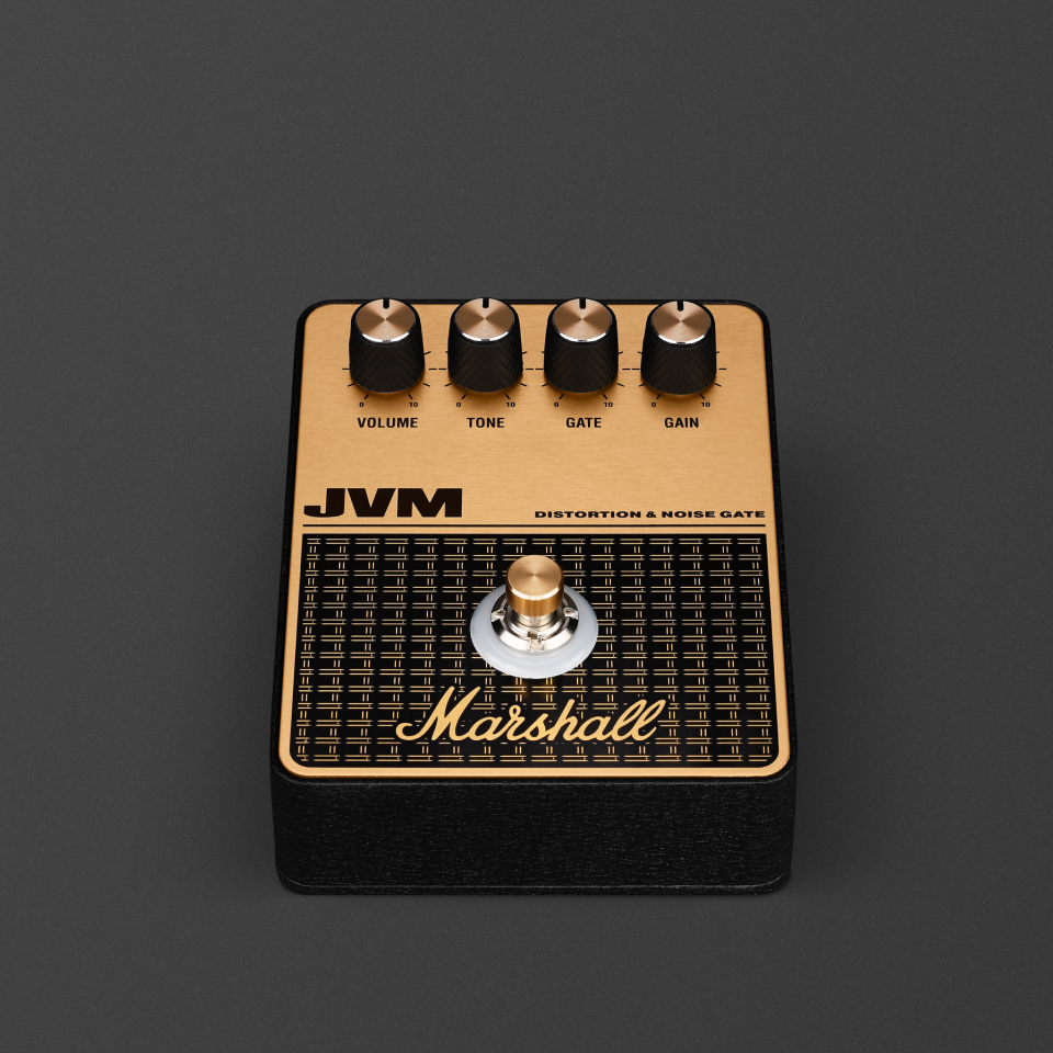 Abbildung der Vorderseite des Marshall JVM Overdrive-Pedals.