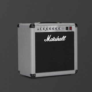 A gray Marshall Studio Jubilee guitar amplifier combo with control knobs and a black speaker grill, set against a plain dark background.