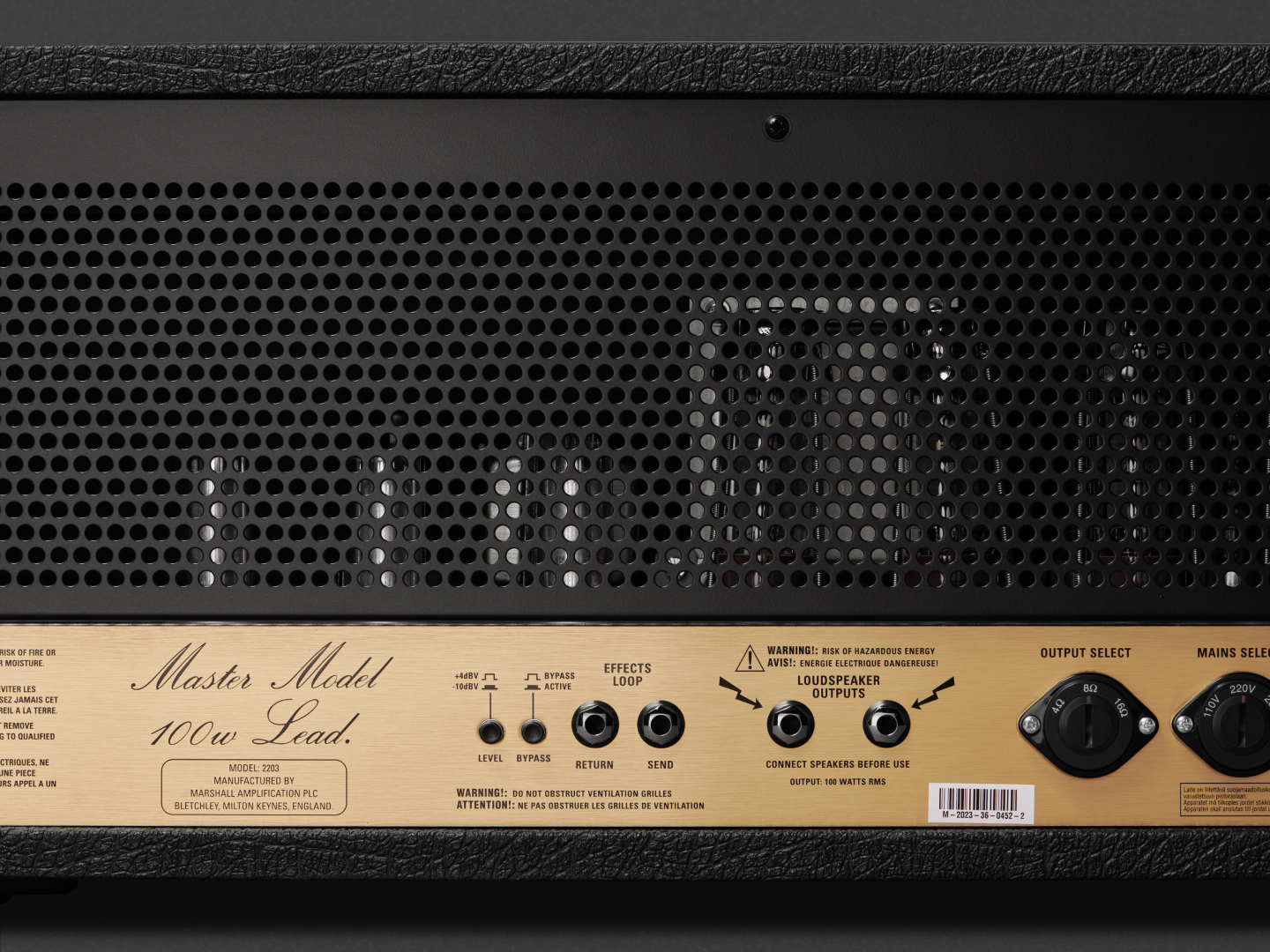 JCM800 2203 Vintage Reissue Head Powerful 100W master volume amp head |  Marshall.com