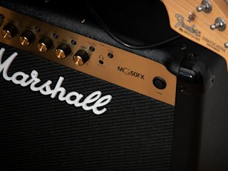 Zoomed image on the top right corner of the Marshall MG50FGX amplifier