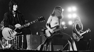 Joan Jett performing with the Blackhearts