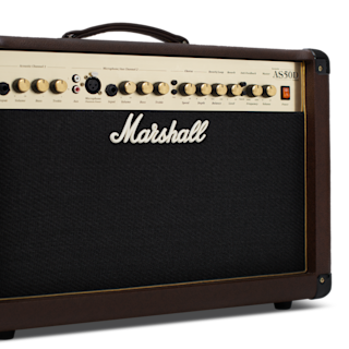 Marshall AS50D combo amplifier in black, brown and gold.