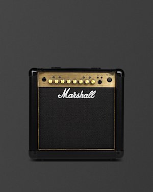 Upper part of the Marshall MG15GFX Combo amplifier.