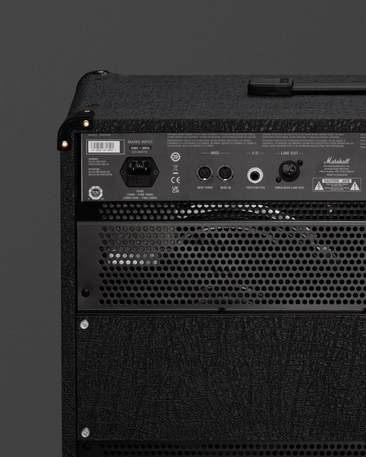 Marshall JVM410C backside upper left corner zoomed in