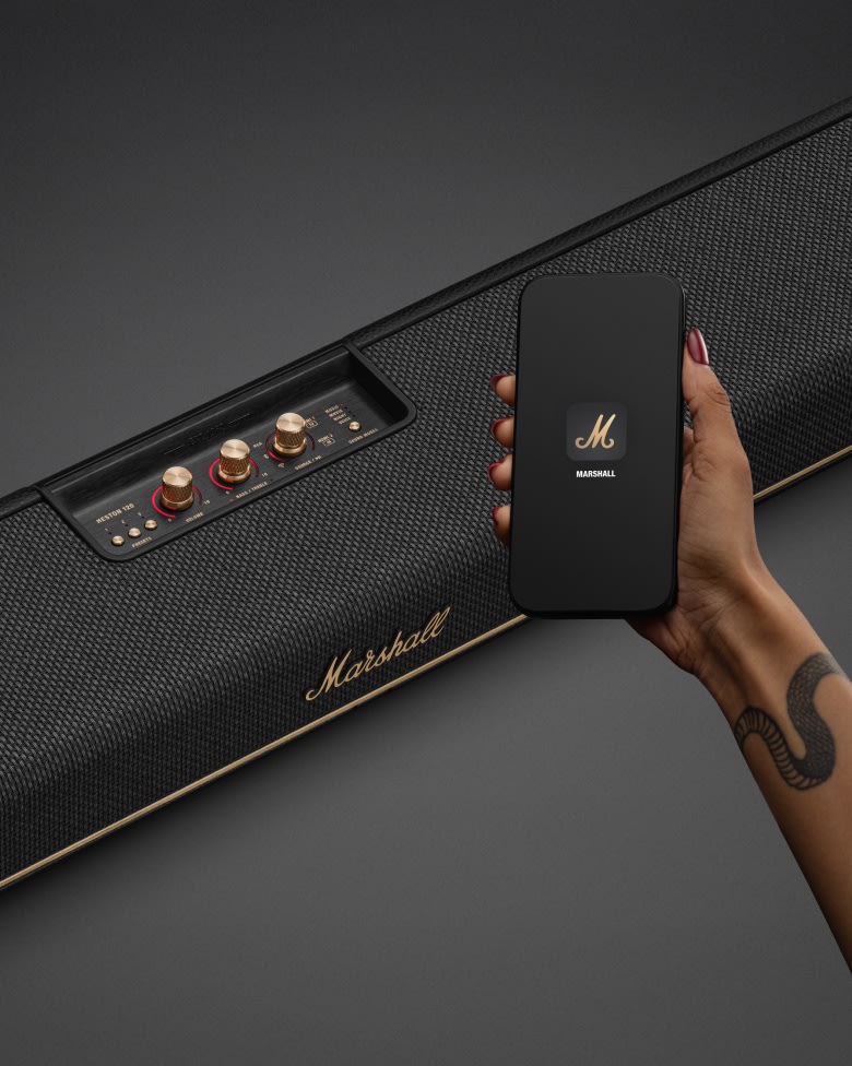 Heston 120 Black soundbar featuring Dolby Atmos | Marshall.com