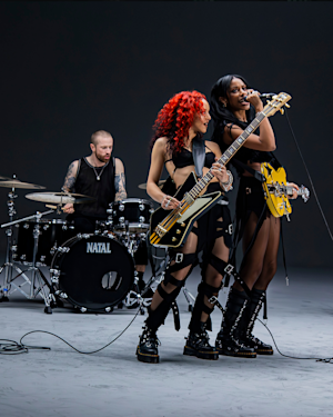 Nova Twins recording at the Marshall Studio